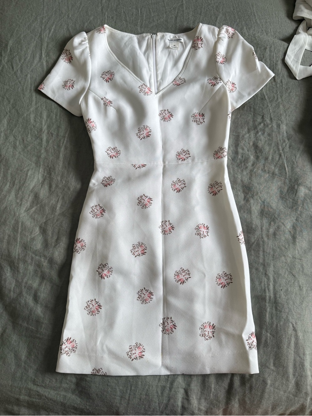 Club Monaco White Mini Dress with Pink Floral Print